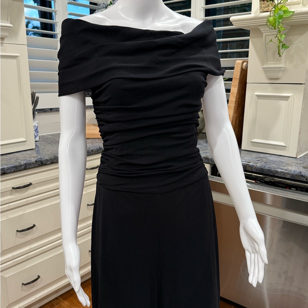 Eliza J Black Strapless Rouched Pantsuit 10